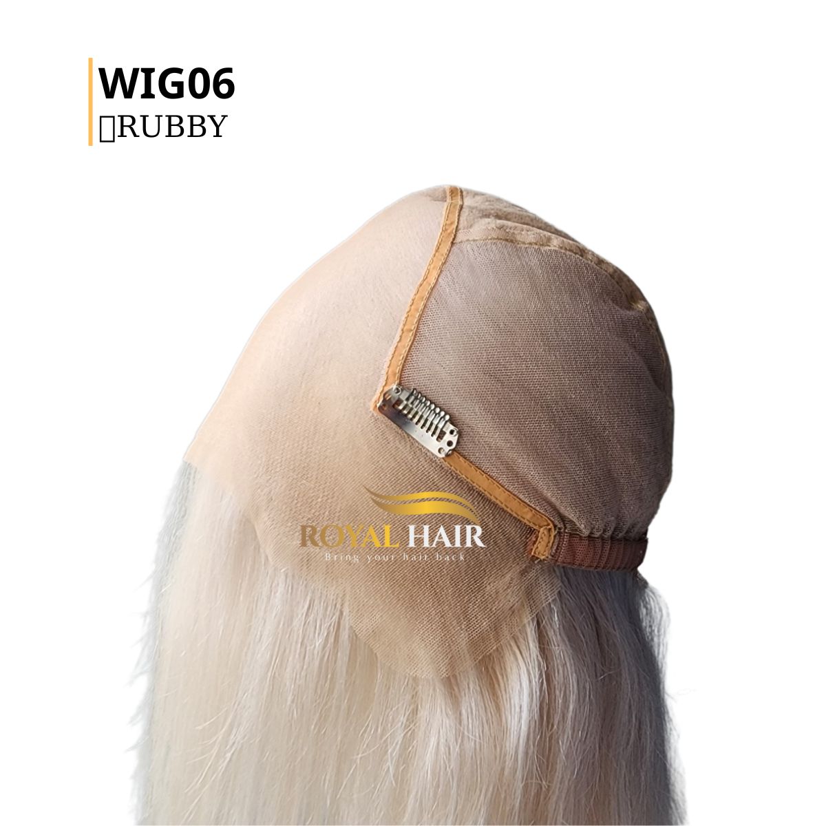 100% Human high quality hand tied Swisslace wig Raregen Astrid | 100% Hand-tied Human Hair Wig-Icy Platinum  main image 3