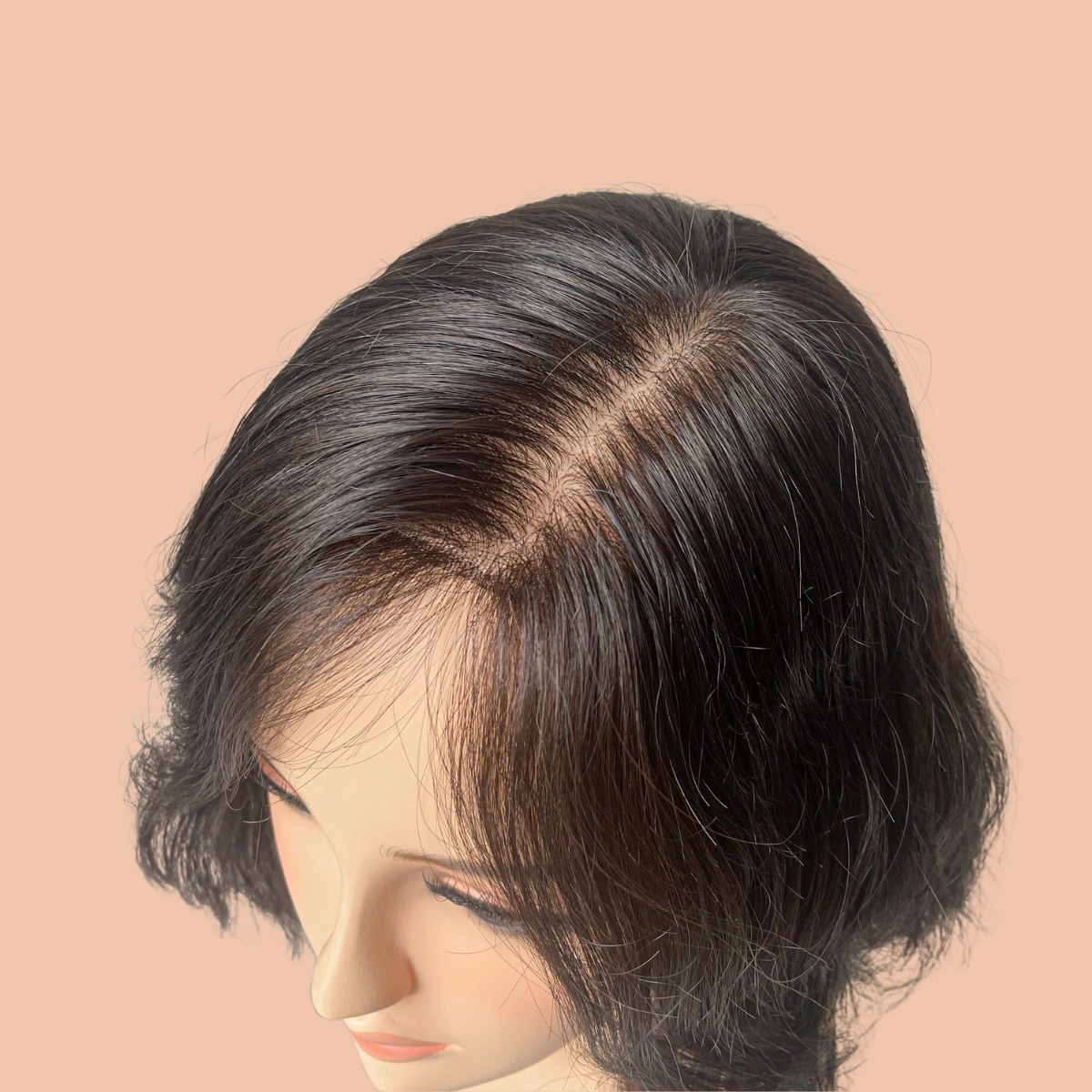Short Natural Lightly Curled Wig Made from Real Hair – Elegant and Effortless | Kimmy - Image 4