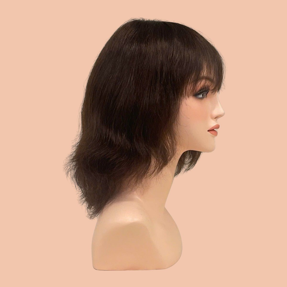 Full-Head Women's Wig Made from Real Hair in Chestnut Color with 4D Large Scalp| JISHOO - Image 2