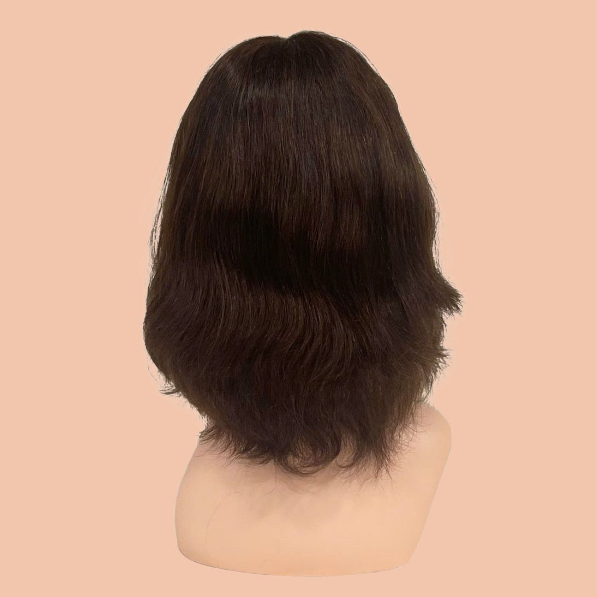 Full-Head Women's Wig Made from Real Hair in Chestnut Color with 4D Large Scalp| JISHOO - Image 3