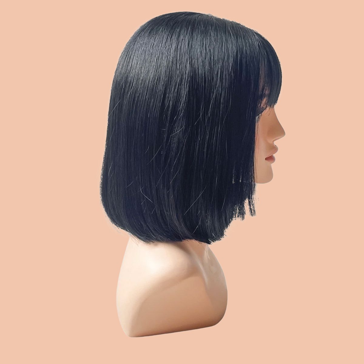 Short Bob Women's Wig with Thin Bangs Made from Real Hair| LILY - Image 3