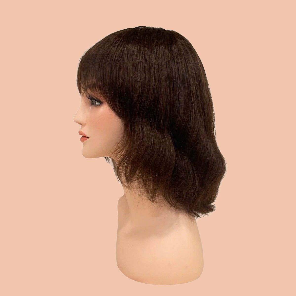 Full-Head Women's Wig Made from Real Hair in Chestnut Color with 4D Large Scalp| JISHOO - Image 4
