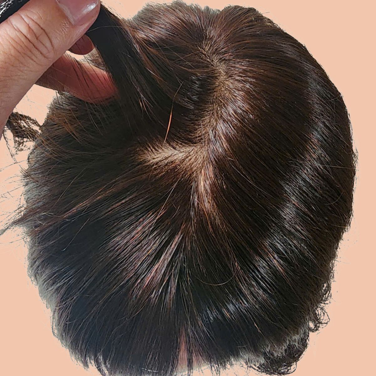Full-Head Women's Wig Made from Real Hair in Chestnut Color with 4D Large Scalp| JISHOO - Image 5