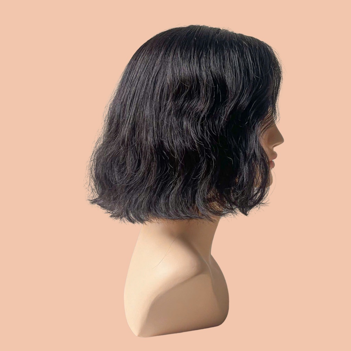 Short Natural Lightly Curled Wig Made from Real Hair – Elegant and Effortless | Kimmy - Image 2