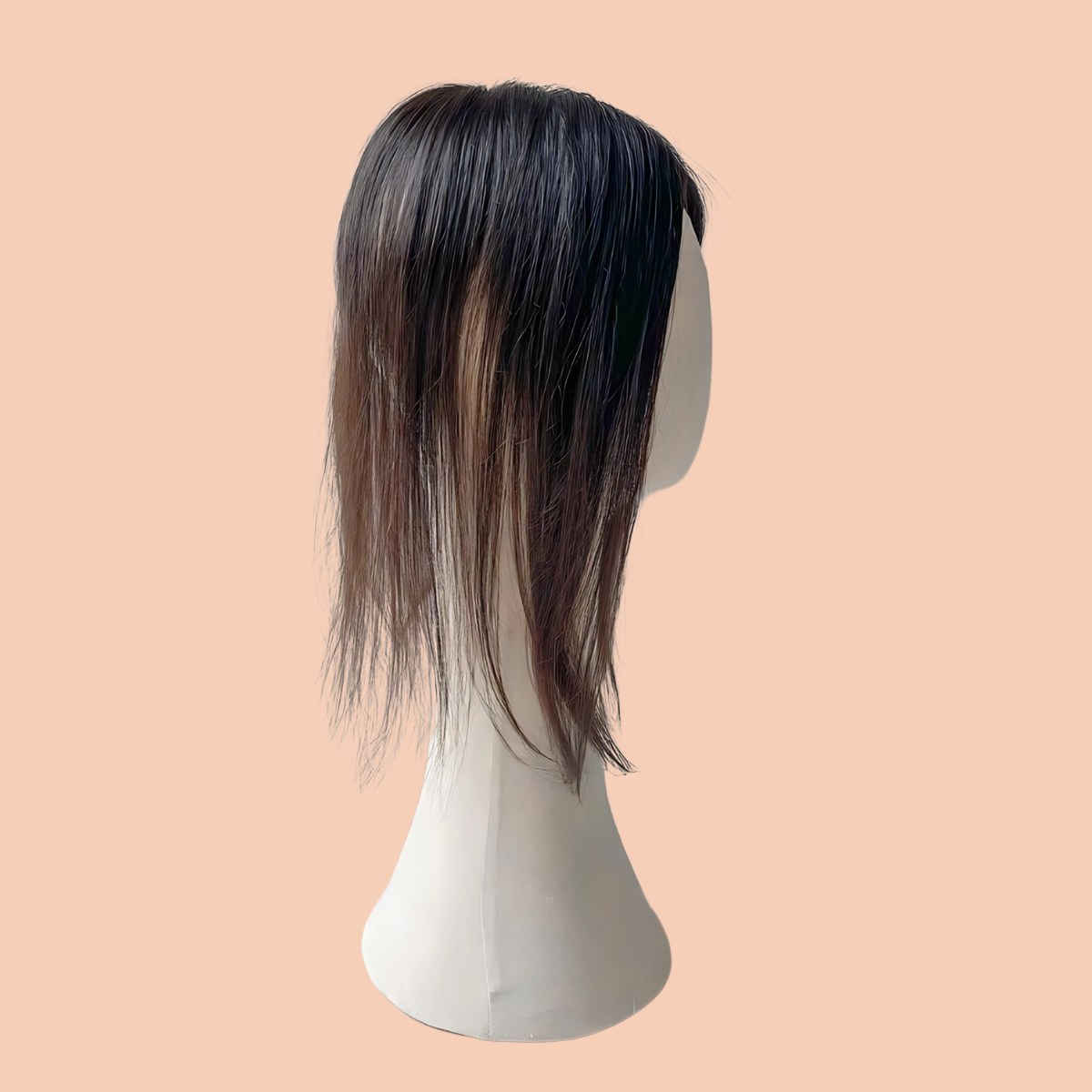 Gray-Coverage Hair Topper for Women – 100% Human Hair, Size 12x14cm, Hair Length 40cm - Image 6